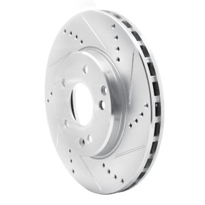 Mercedes-Benz SLK230 Brake Rotor (1) - Front Right - R1 Concepts - Drilled & Slotted - Silver - `96-`15